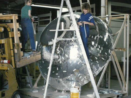 Yoland Baker Making a large Disco Ball in the 1970s